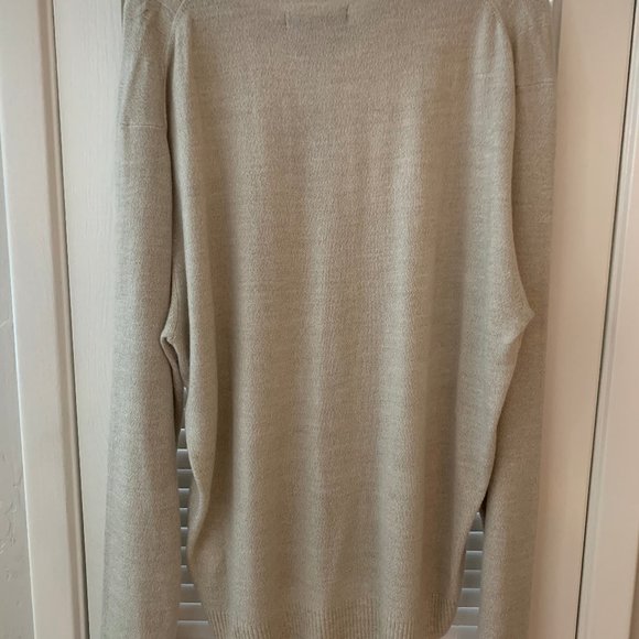 NEW Sweater V-Neck Tricots St. Raphael Cable Knit Oatmeal Tan Size XXL Tags - Picture 3 of 6